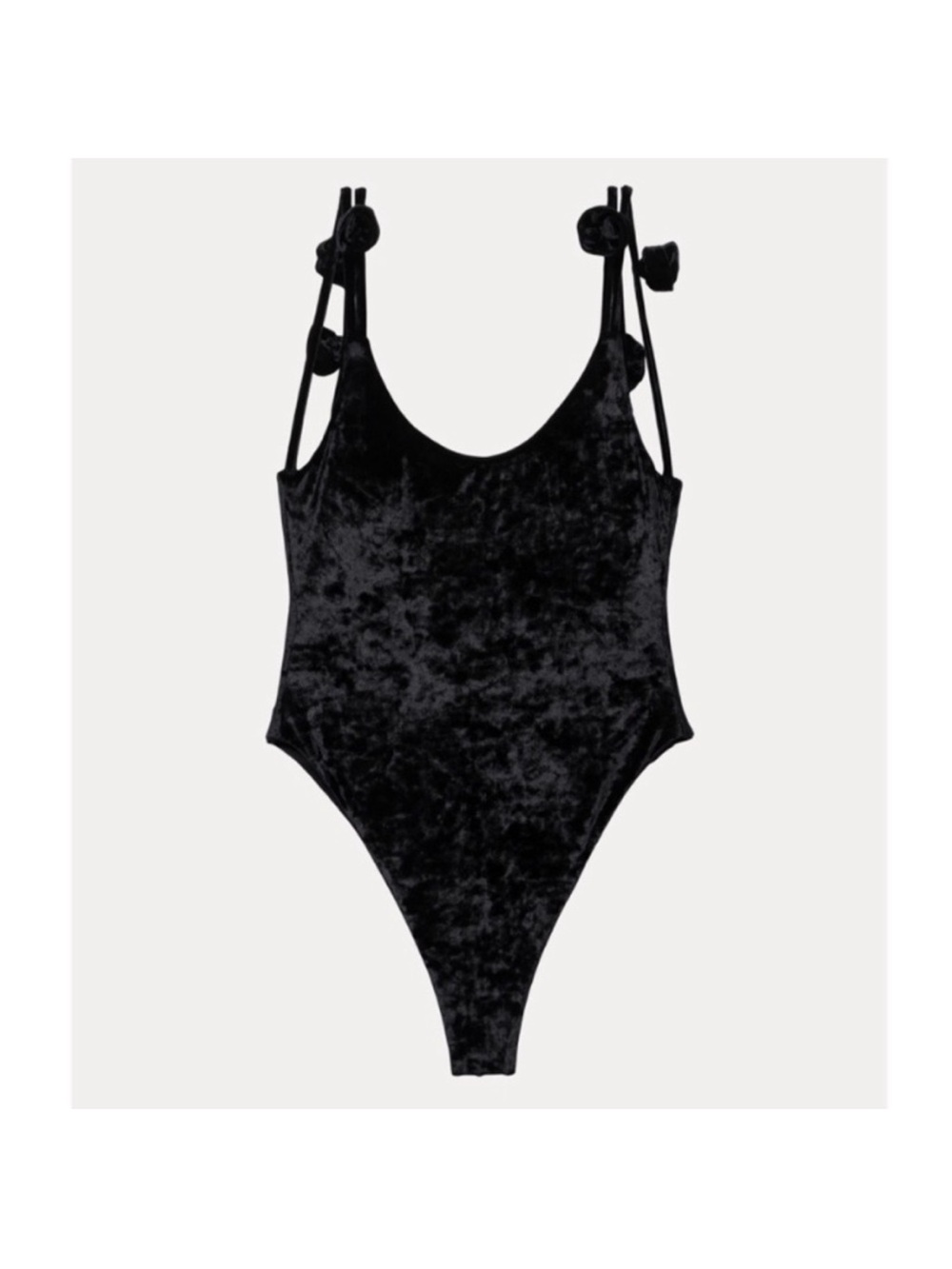 Something Navy Black Velvet One-Piece Swimsuit or bodysuit